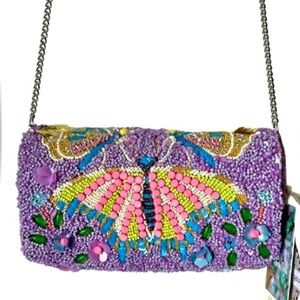 Beaded Butterfly Mini Shoulder Bag